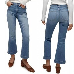 Veronica Beard Carson Ankle Flare High Rise Jeans Light Wash Size 25 Made in USA